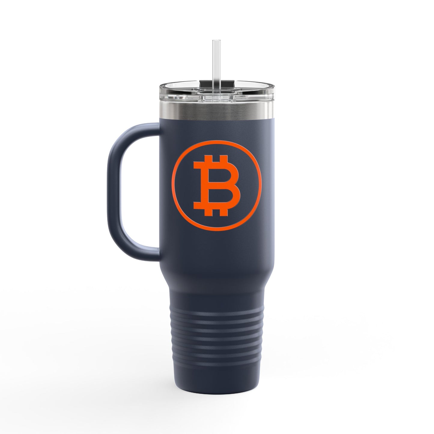 Bitcoin B Insulated Travel Mug - Orange Habit Home - The Orange Habit