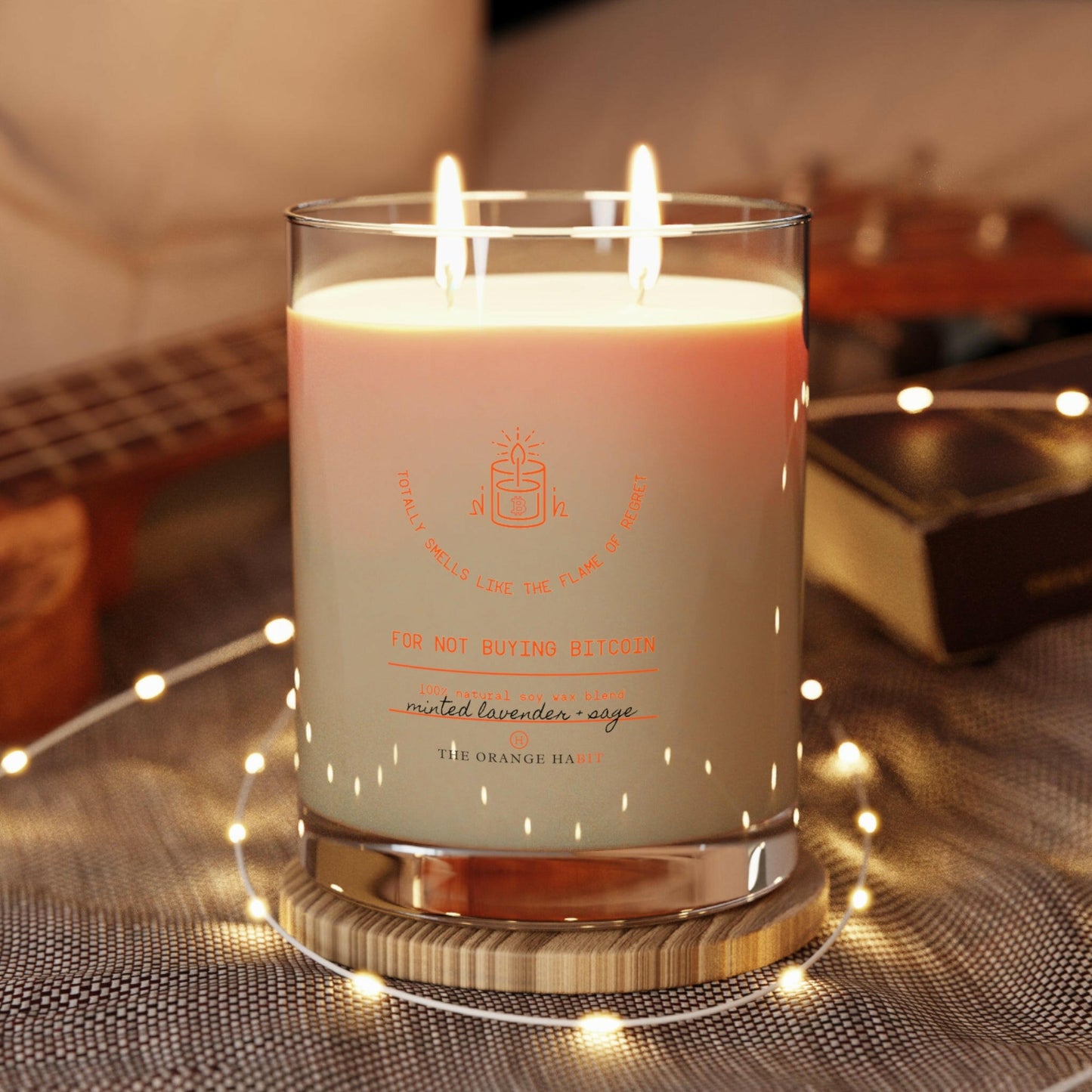 Bitcoin Candle / FLAME OF REGRET - Orange Habit Home - The Orange Habit