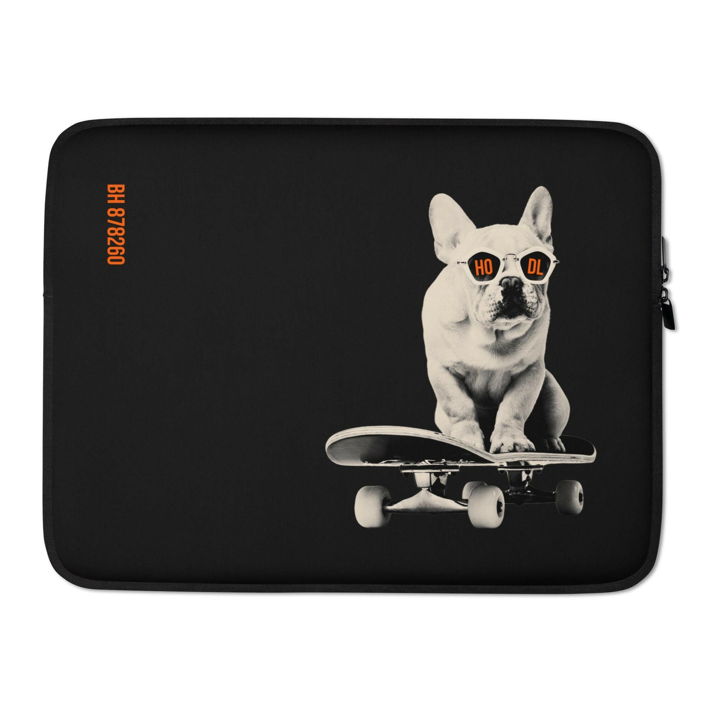 HODL DOG - Frenchie / Bitcoin Laptop Sleeve - Orange Habit Home - The Orange Habit
