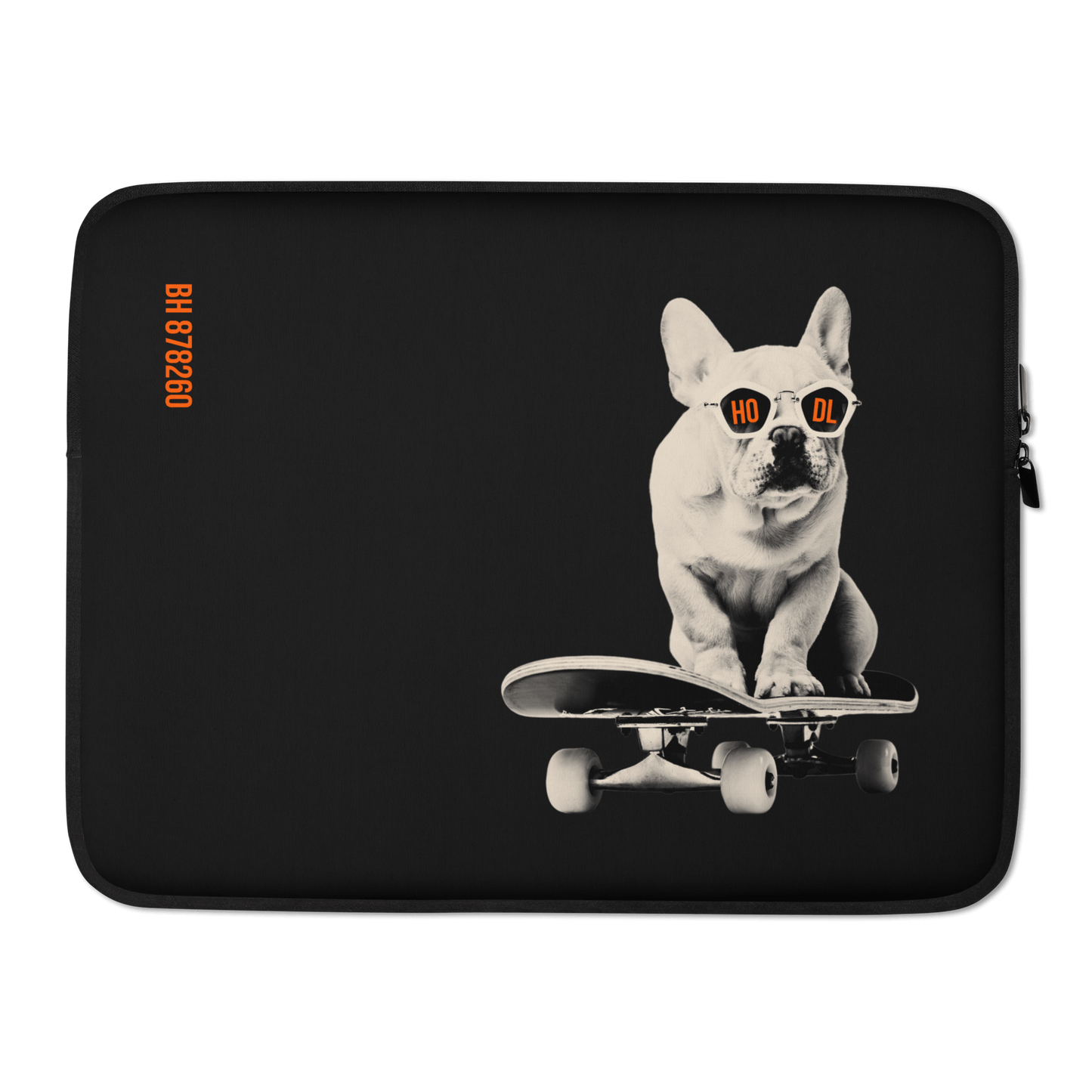 HODL DOG - Frenchie / Bitcoin Laptop Sleeve - Orange Habit Home - The Orange Habit