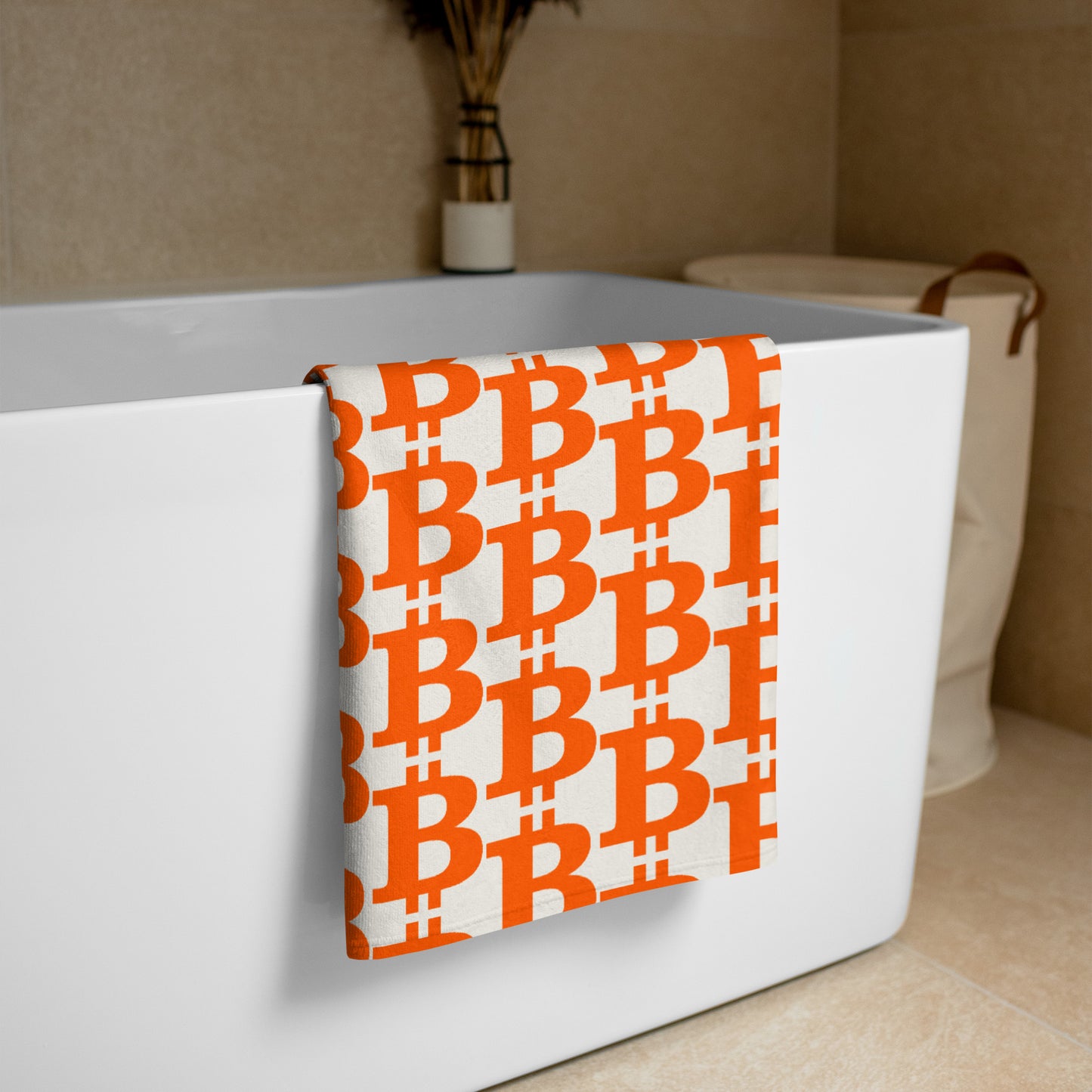 The B / Bitcoin Towel - Orange Habit Home - The Orange Habit