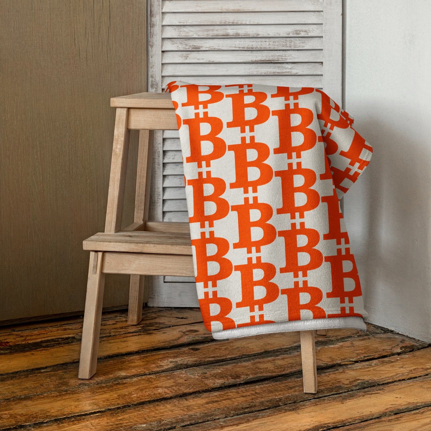The B / Bitcoin Towel - Orange Habit Home - The Orange Habit
