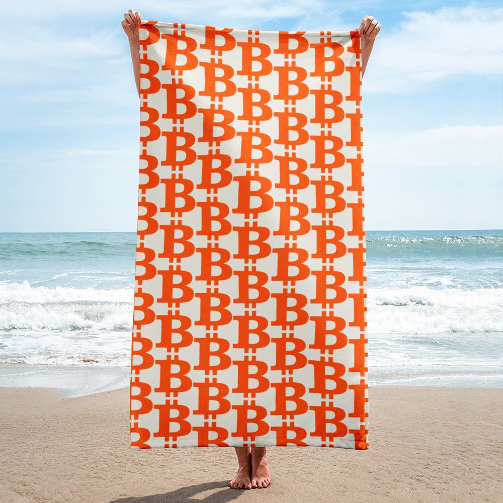 The B / Bitcoin Towel - Orange Habit Home - The Orange Habit