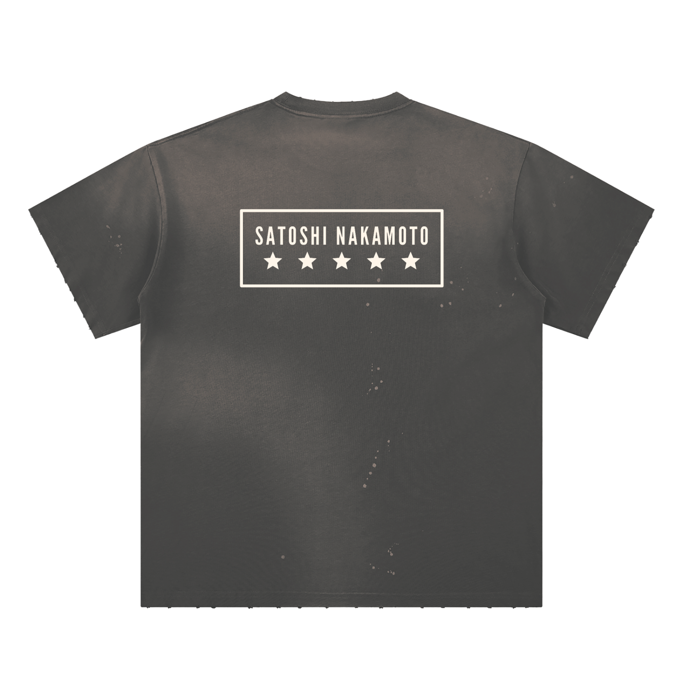 Nakamoto: Hand-Frayed Sunfade Paint Splatter T-Shirt