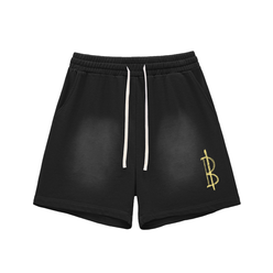Bitcoin Notepad: Sun Fade Raw Edge Cotton Shorts