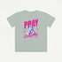 Light gray kids Christian t-shirt with pink and purple &