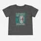 Gray kids unisex christian t-shirt with Jesus and text saying universal love language