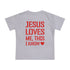 Gray toddler t-shirt by Praise Society with red text &