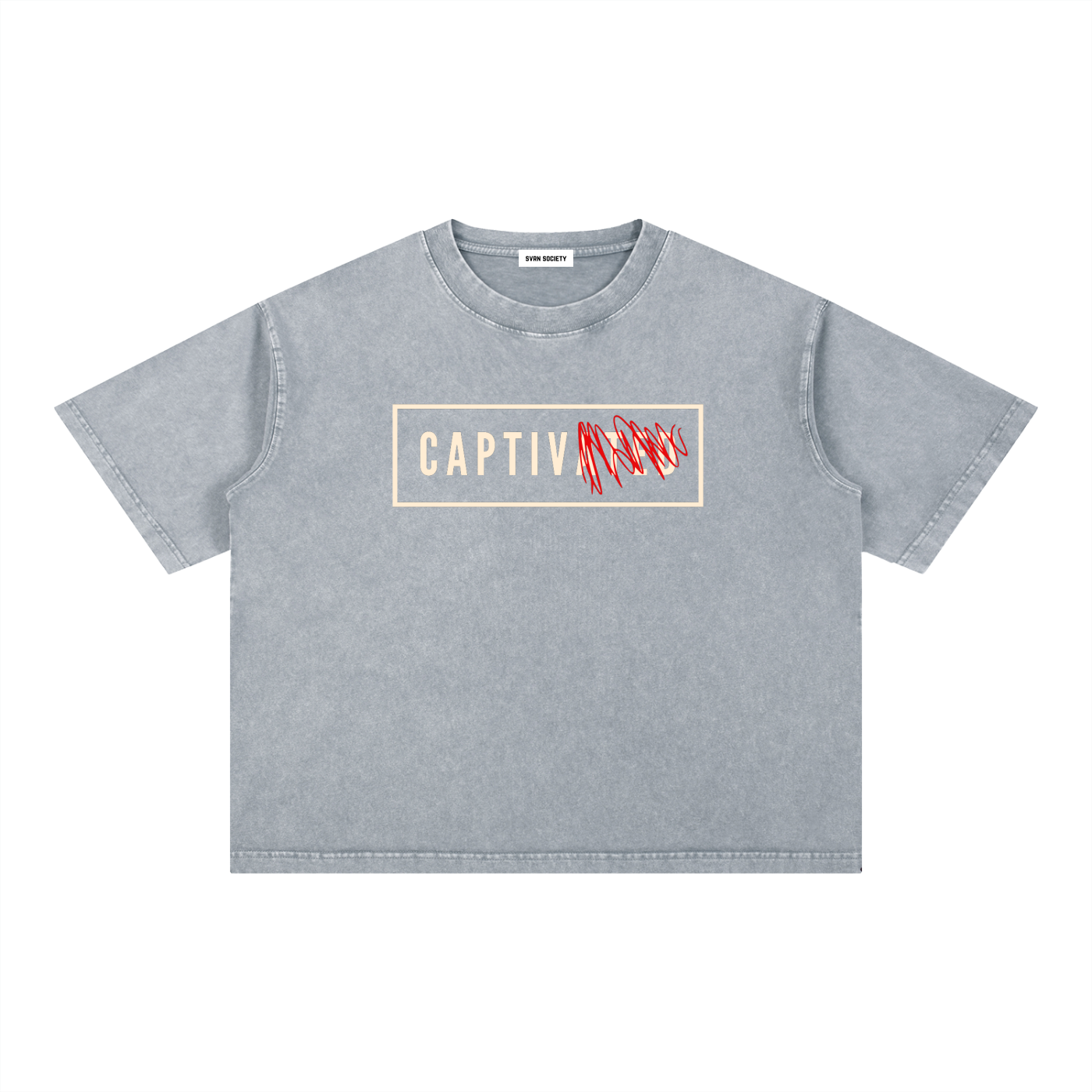Captivated: Mineral Wash Boxy Cotton T-Shirt