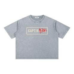 Captivated: Mineral Wash Boxy Cotton T-Shirt