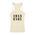 (Apricot) 1913 tank top with black text on a white background