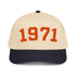 (Navy/Natural) Bitcoin hat with 1971 in orange embroidery - svrn society