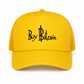 Yellow cap with 'Buy Bitcoin' text on a white background