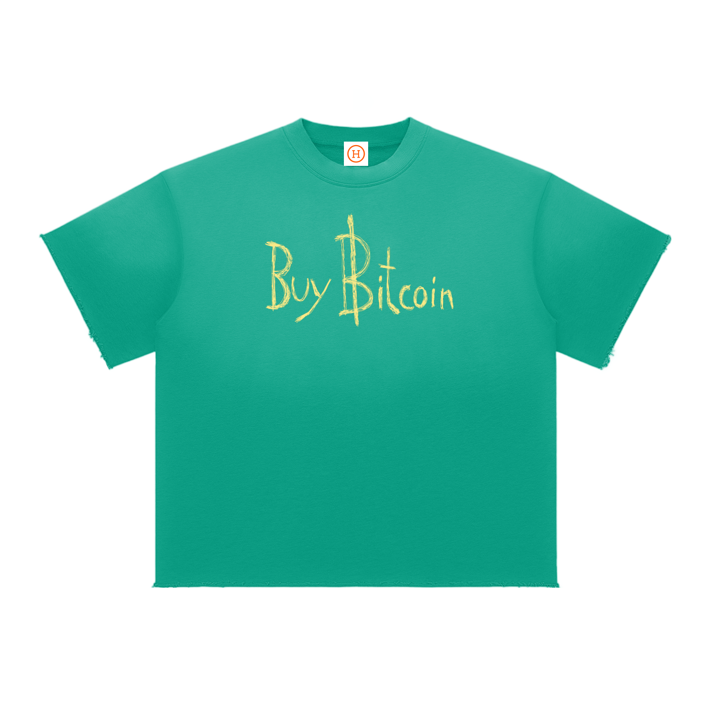 Bitcoin Notepad: Sun Fade Raw Edge T-Shirt