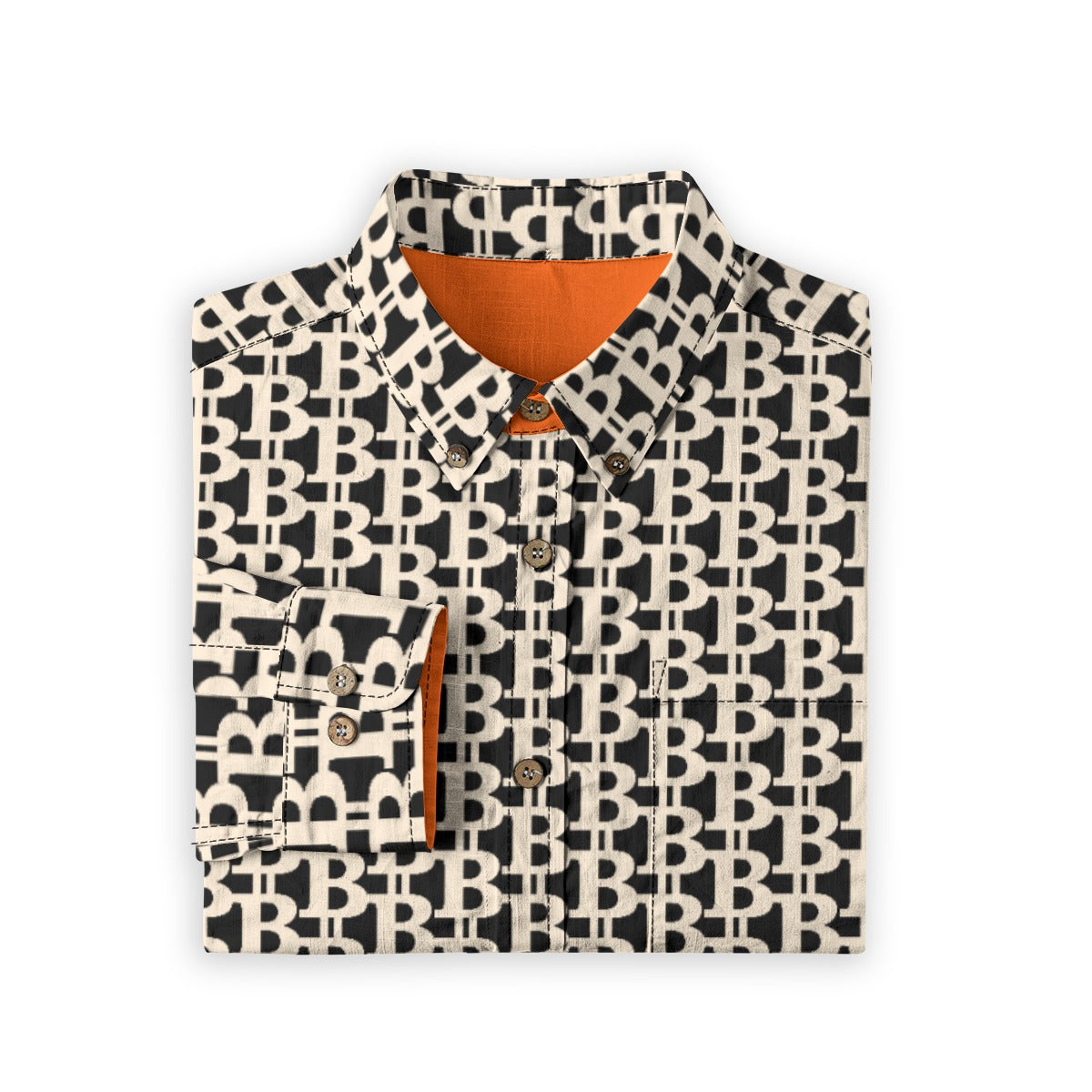 Bitcoin 'B' Black: Men's Long Sleeve Shirt