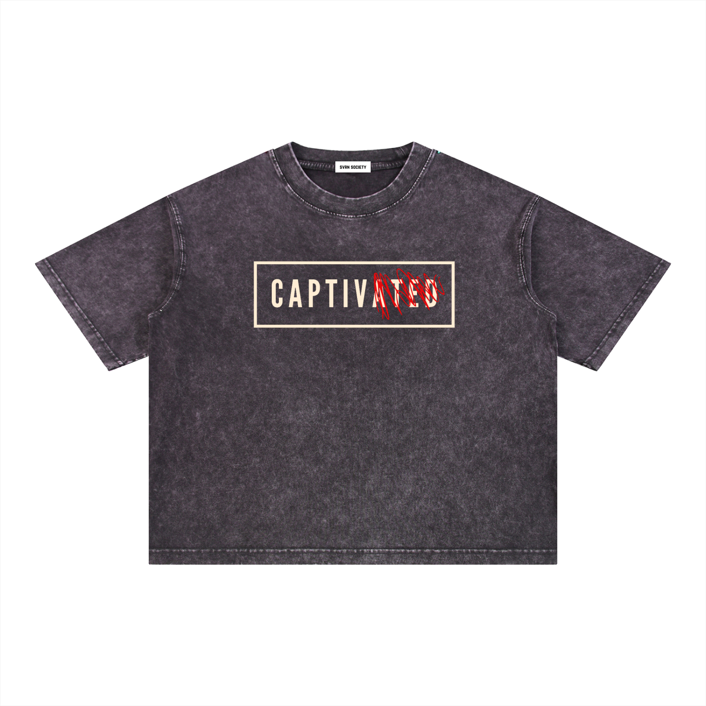 Captivated: Mineral Wash Boxy Cotton T-Shirt