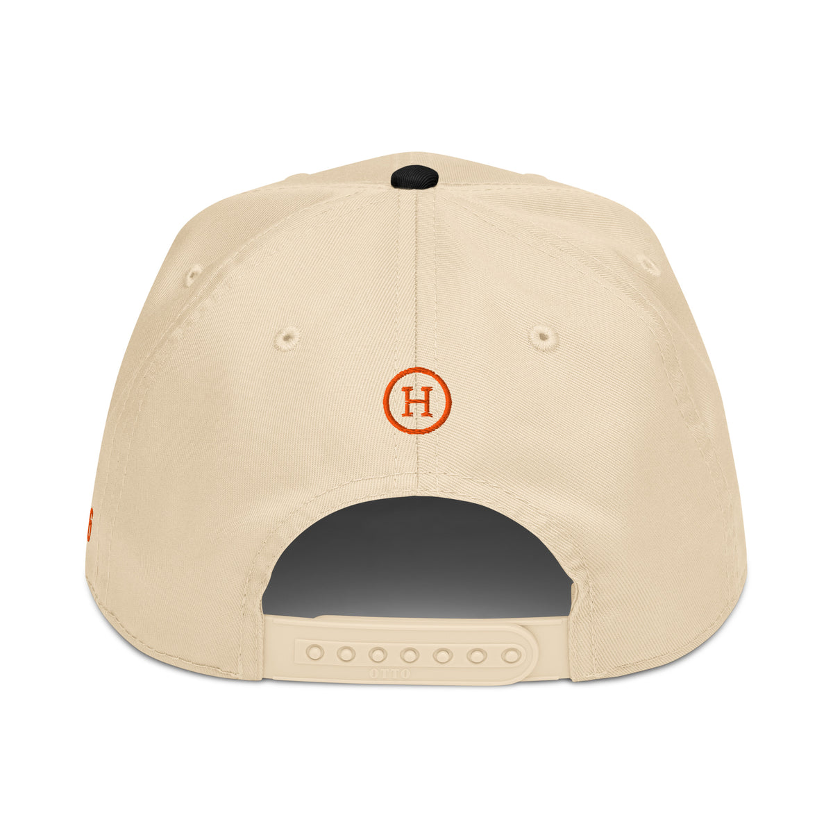Bitcoin 'B' Black 5 Panel Block Height Hat in natural, back view | The Orange Habit by SVRN Society