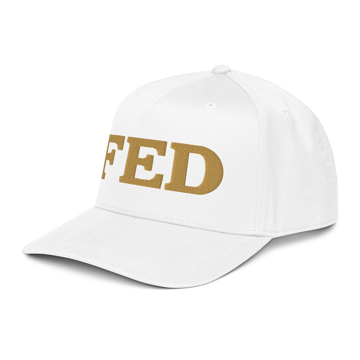 Not A FED 5 Panel Cap in white, left front view