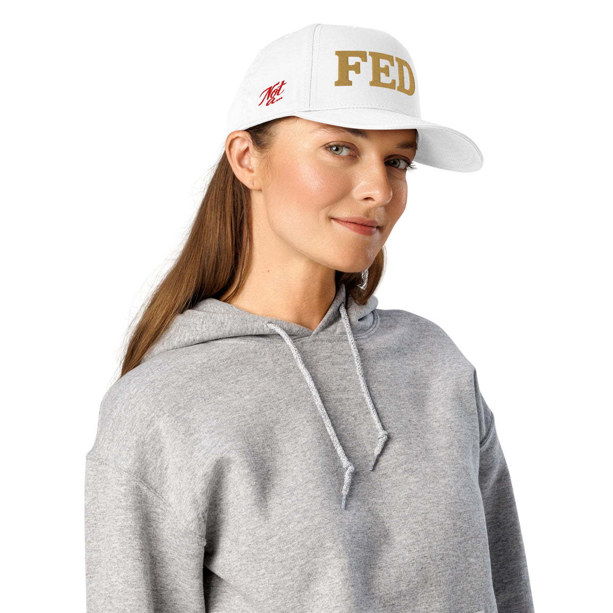 Not A FED 5 Panel Cap in white, right front view, image 16