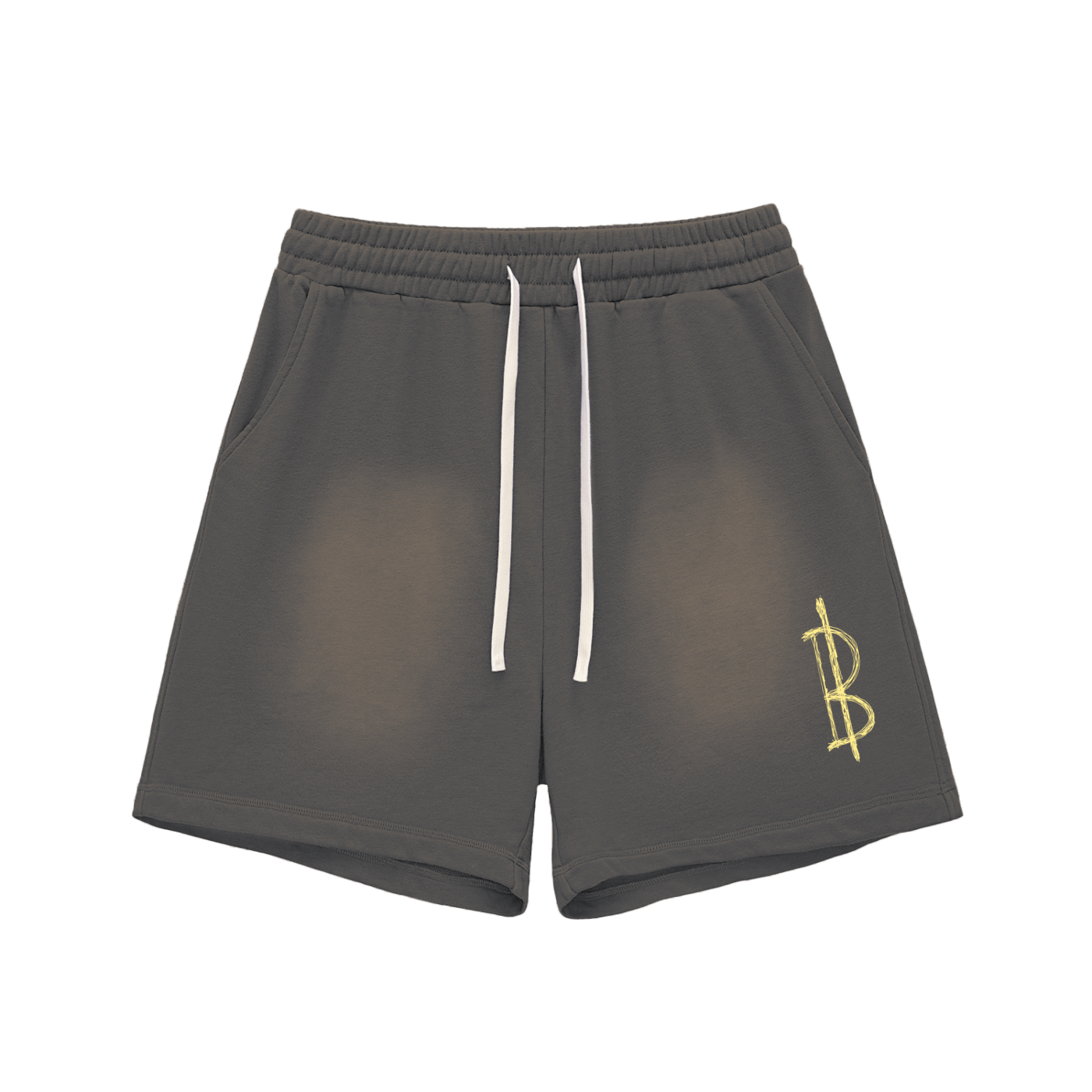Bitcoin Notepad: Sun Fade Raw Edge Cotton Shorts