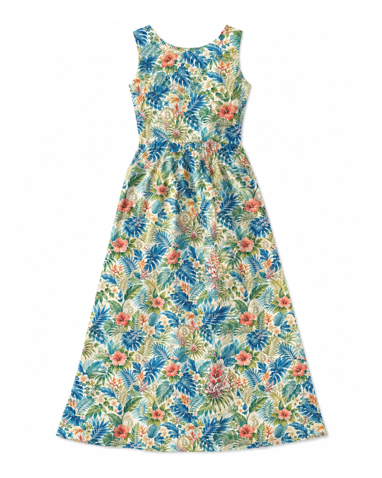 Floral patterned dress on a white background