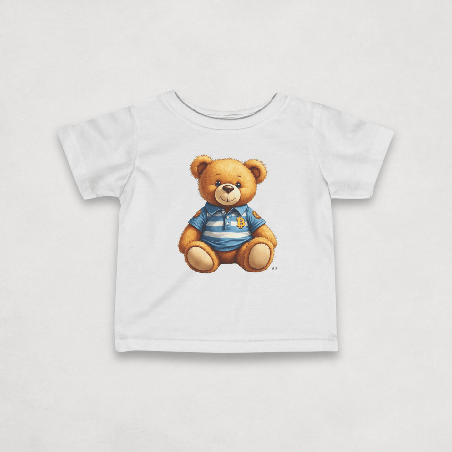 White Bitcoin Tee for Infants by lil'B from the Bearish Collection