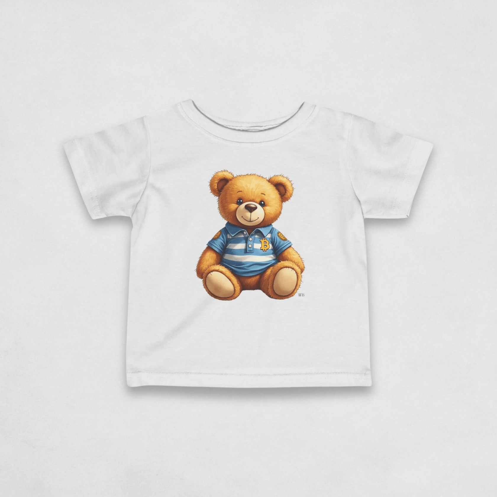 White Bitcoin Tee for Infants by lil'B from the Bearish Collection