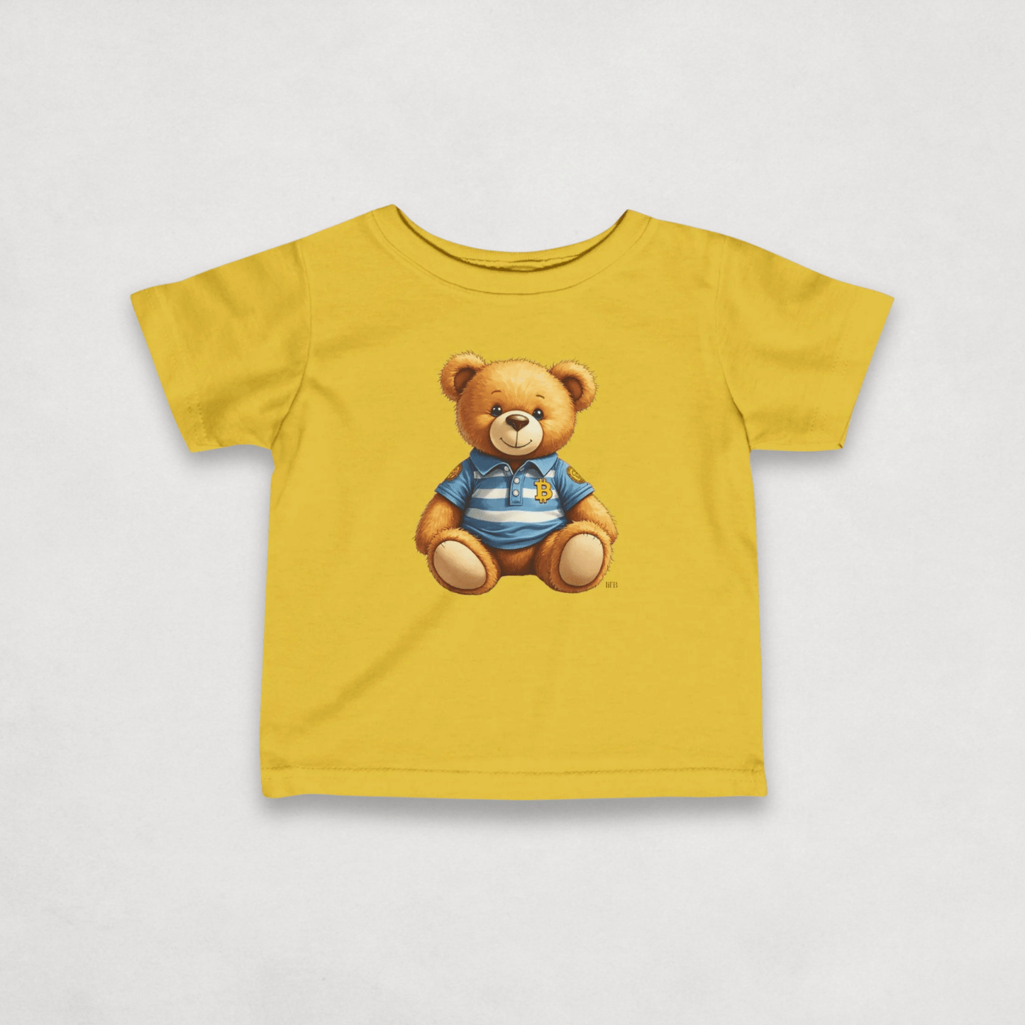 Yellow Bitcoin Tee for Infants by lil'B from the Bearish Collection