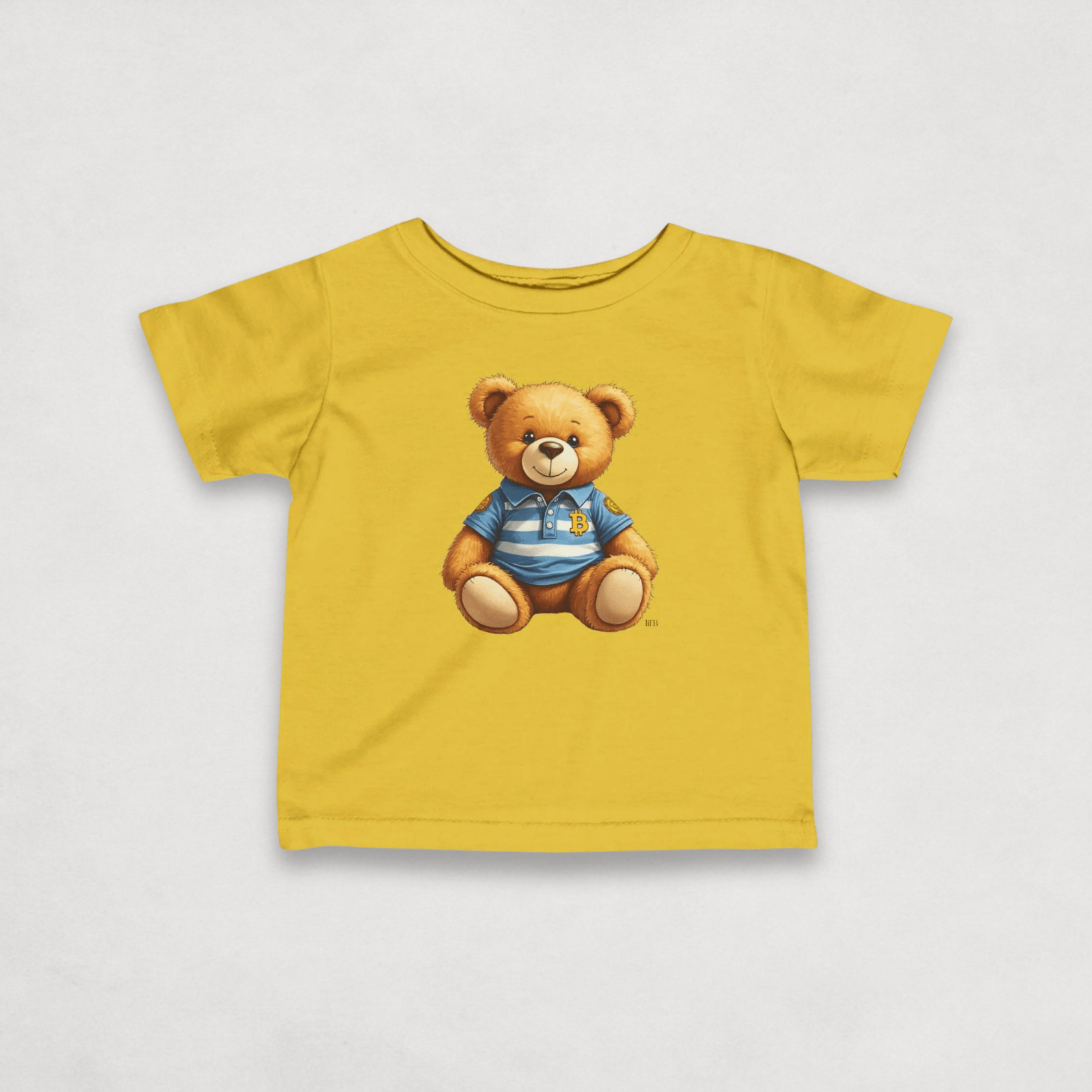 Yellow Bitcoin Tee for Infants by lil'B from the Bearish Collection