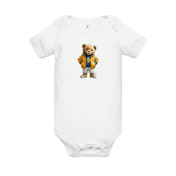 White Bitcoin Onesie for Infants from the BEARISH collection by lil'B