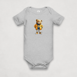 Heather Grey Bitcoin Onesie for Infants from the BEARISH collection by lil'B