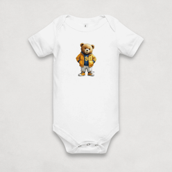 Heather Grey Bitcoin Onesie for Infants from the BEARISH collection by lil'B