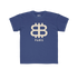 front view of the Bitcoin Paris Kids Tee in royal blue by lil&