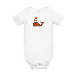 White Bitcoin Onesie for Infants by the Bitcoin Whale Collection by lil'B