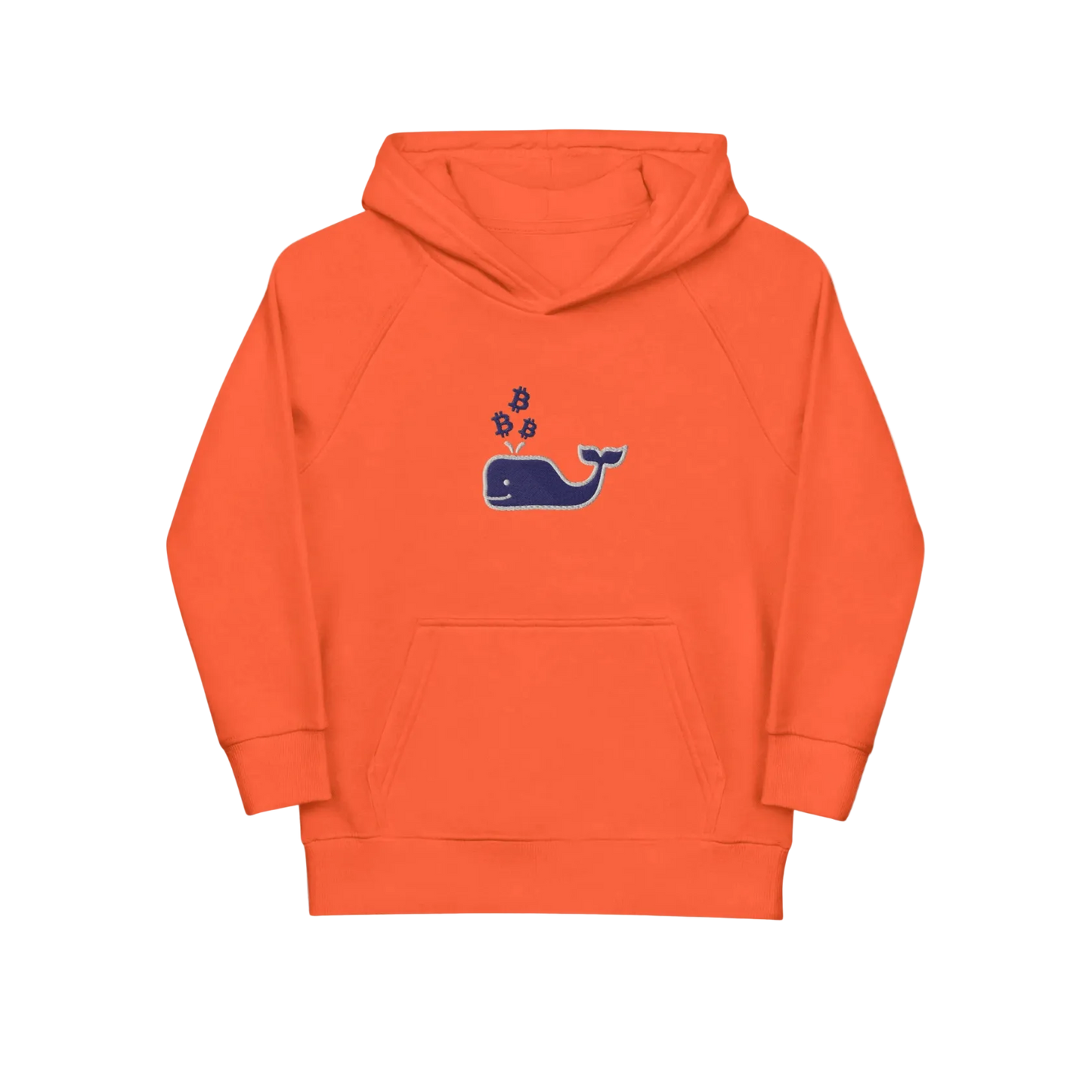 Orange Bitcoin Whale Kids Bitcoin Hoodie by lil'B