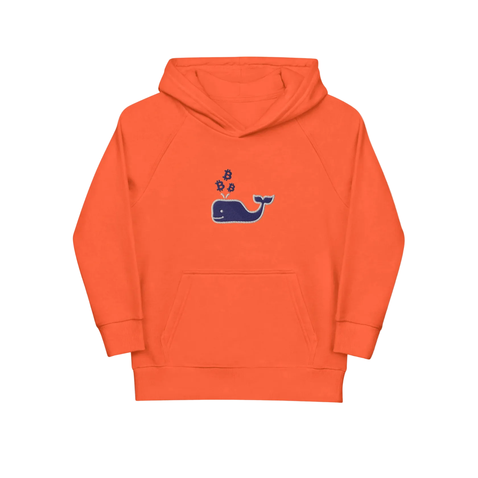 Orange Bitcoin Whale Kids Bitcoin Hoodie by lil'B