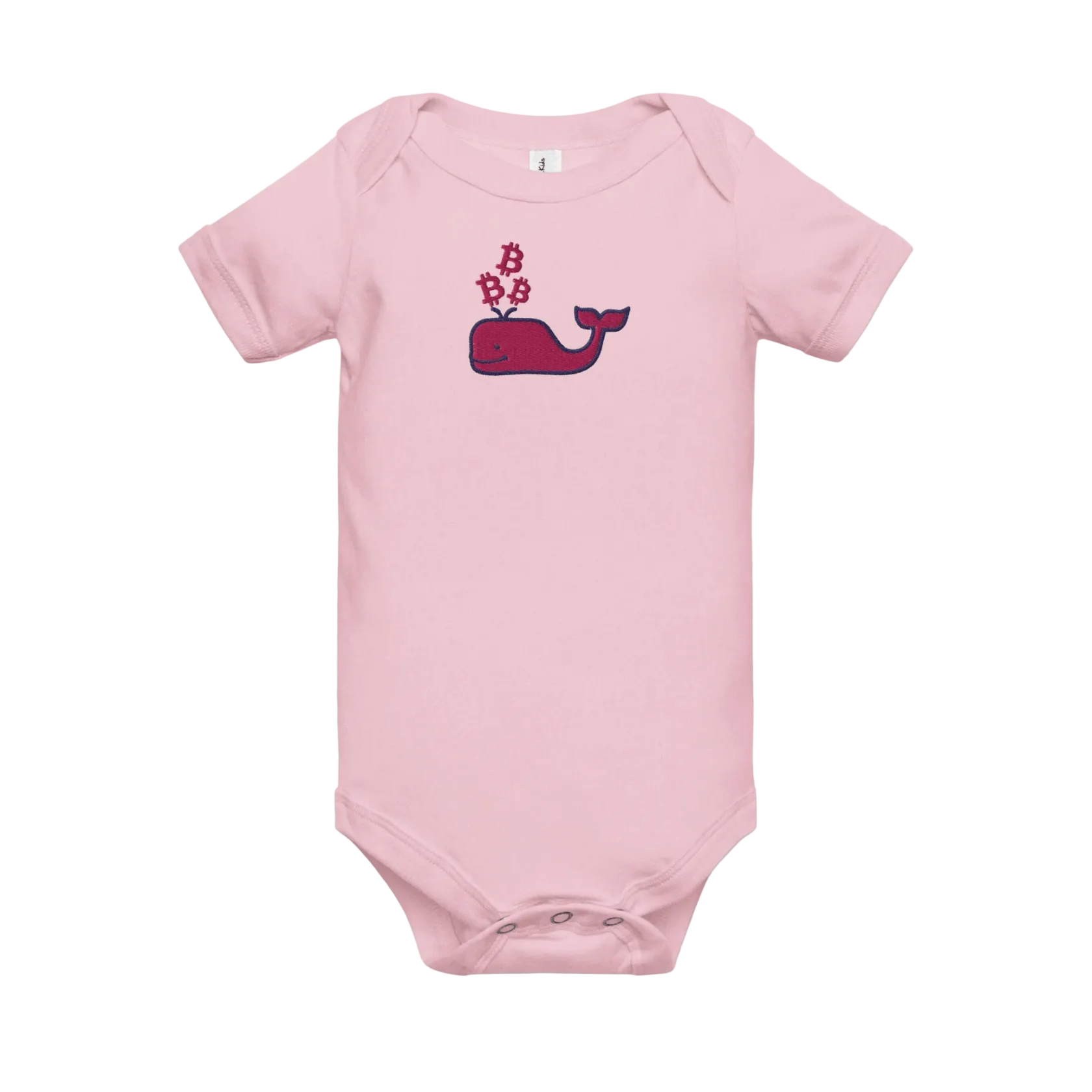 Pink Bitcoin Whale Bitcoin Onesie for Infants by lil'B