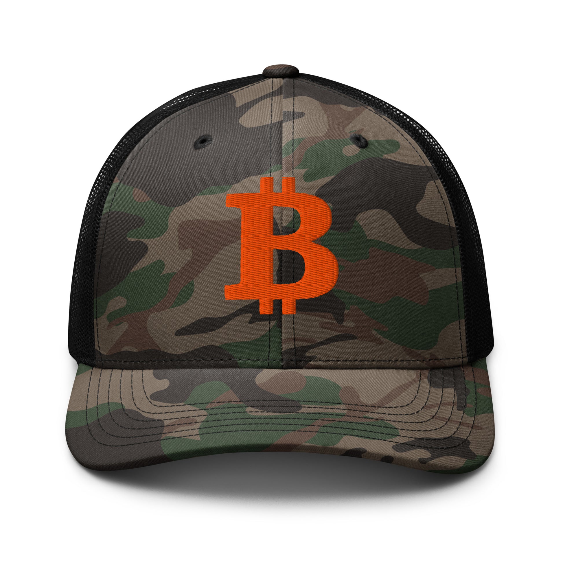camo bitcoin b embroidered hat