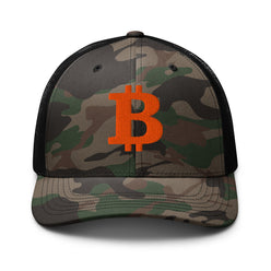 camo bitcoin b embroidered hat