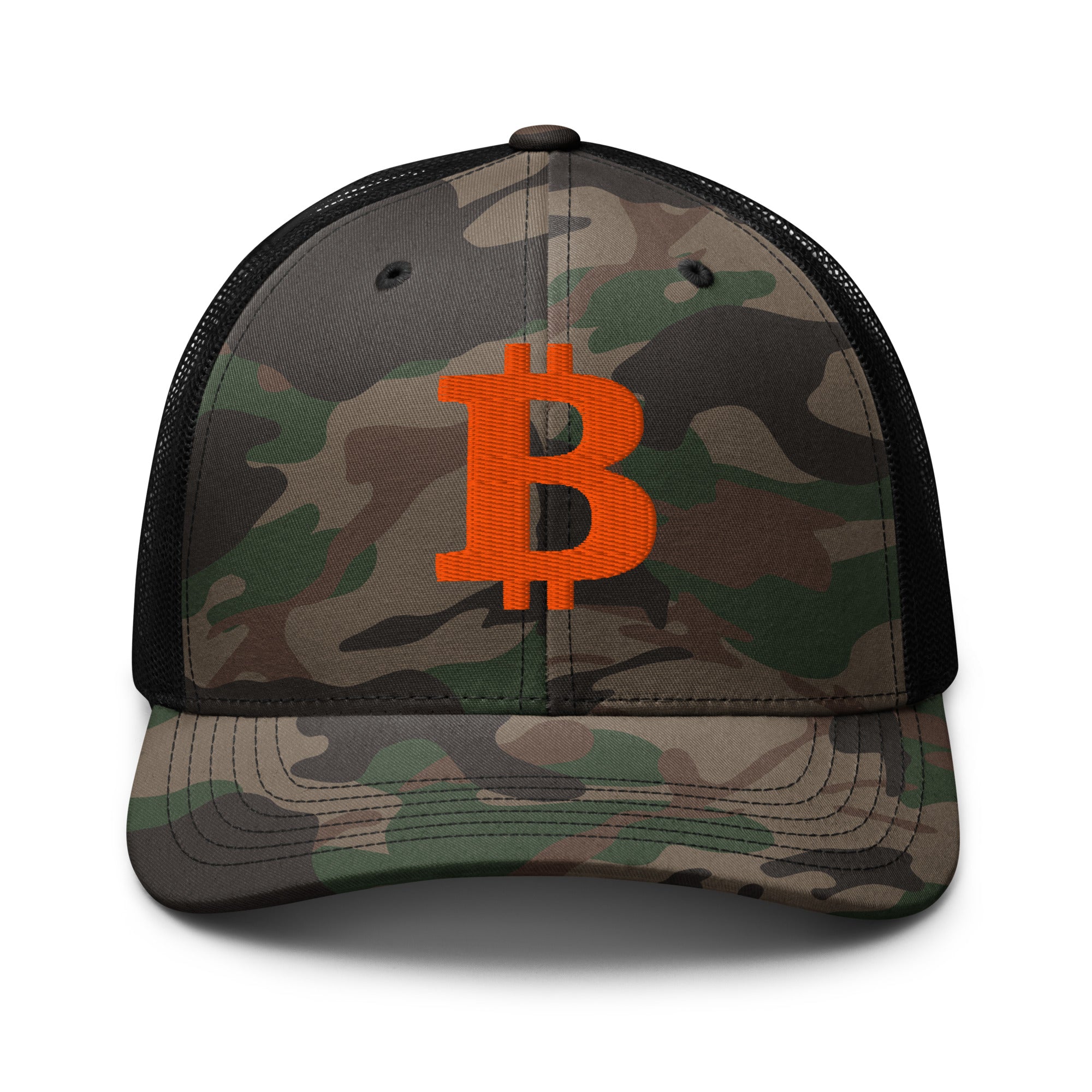 camo bitcoin b embroidered hat