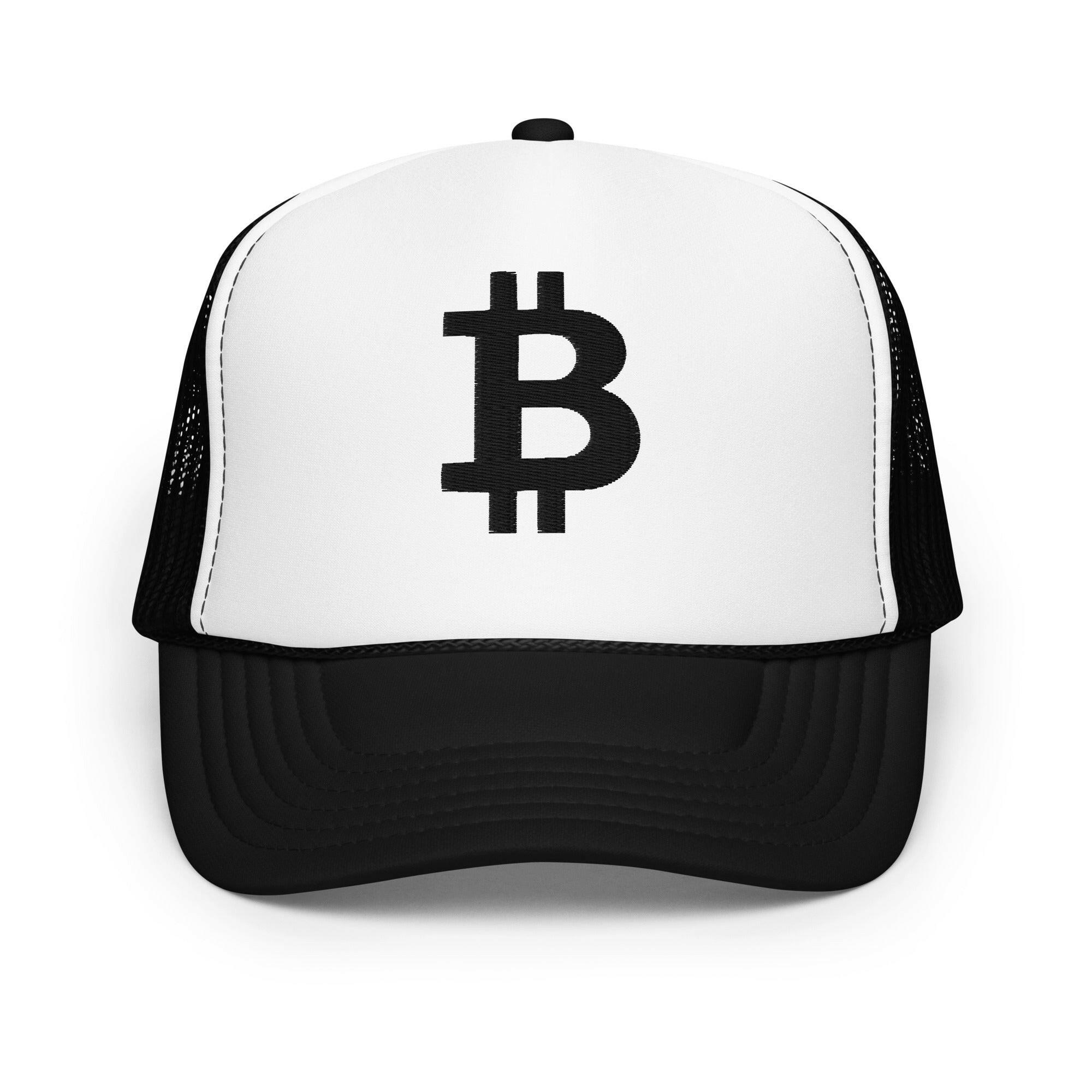 Bitcoin 'B' logo (black/white) Foam Trucker Hat - SVRN Society
