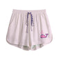 Bitcoin whale women's Bitcoin shorts in pink pinstripe pattern by The Orange Habit at SVRN Society