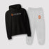 Black hoodie and gray sweatpants with Bitcoin logo bundled set | The Orange Habit