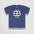 front view of the Bitcoin Paris Kids Tee in royal blue by lil&