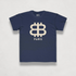 front view of the Bitcoin Paris Navy blue Kids Tee by lil&
