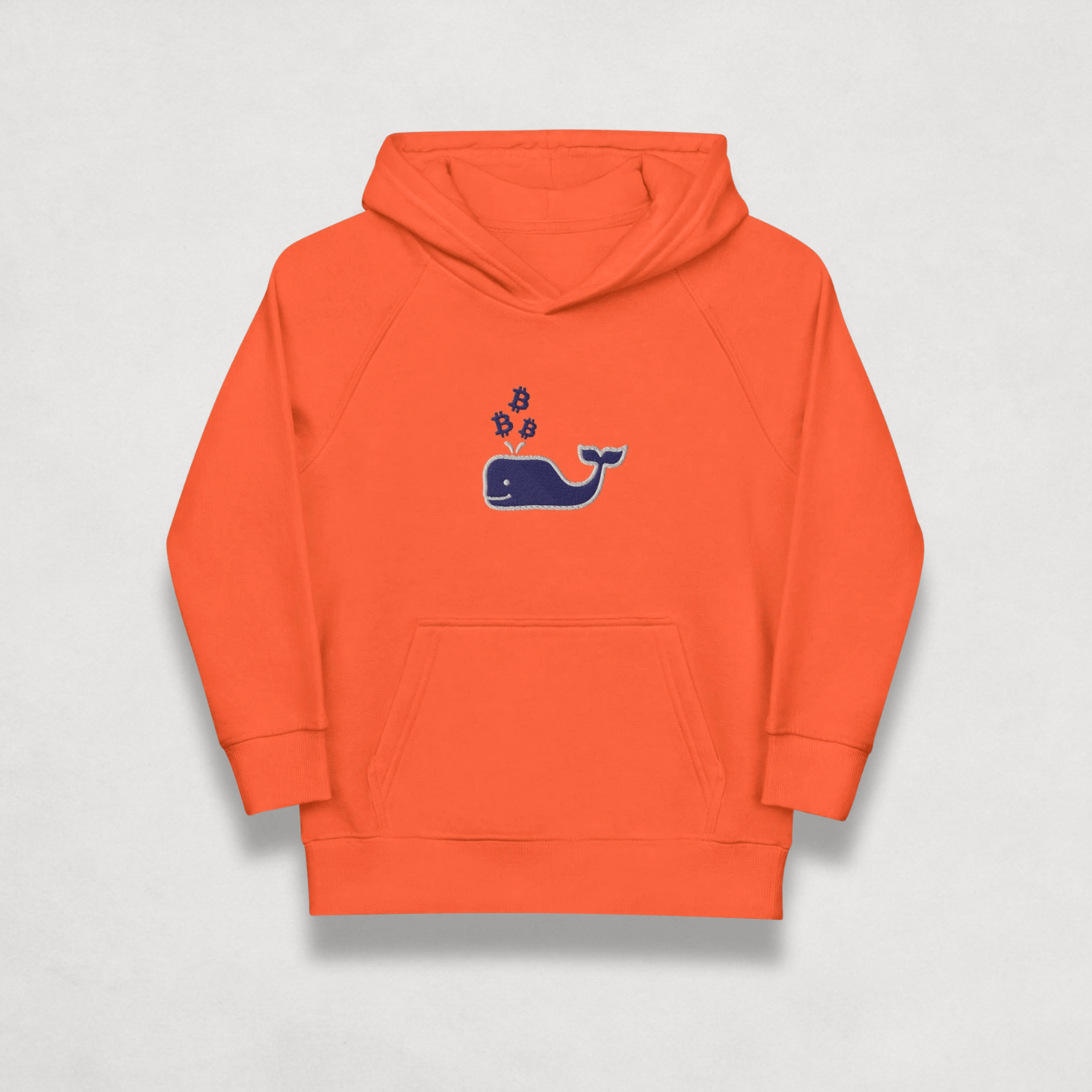 Orange Bitcoin Whale Kids Bitcoin Hoodie by lil'B