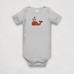 Heather Grey Bitcoin Onesie for Infants by the Bitcoin Whale Collection by lil'B