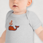 Heather Grey Bitcoin Onesie for Infants by the Bitcoin Whale Collection by lil'B