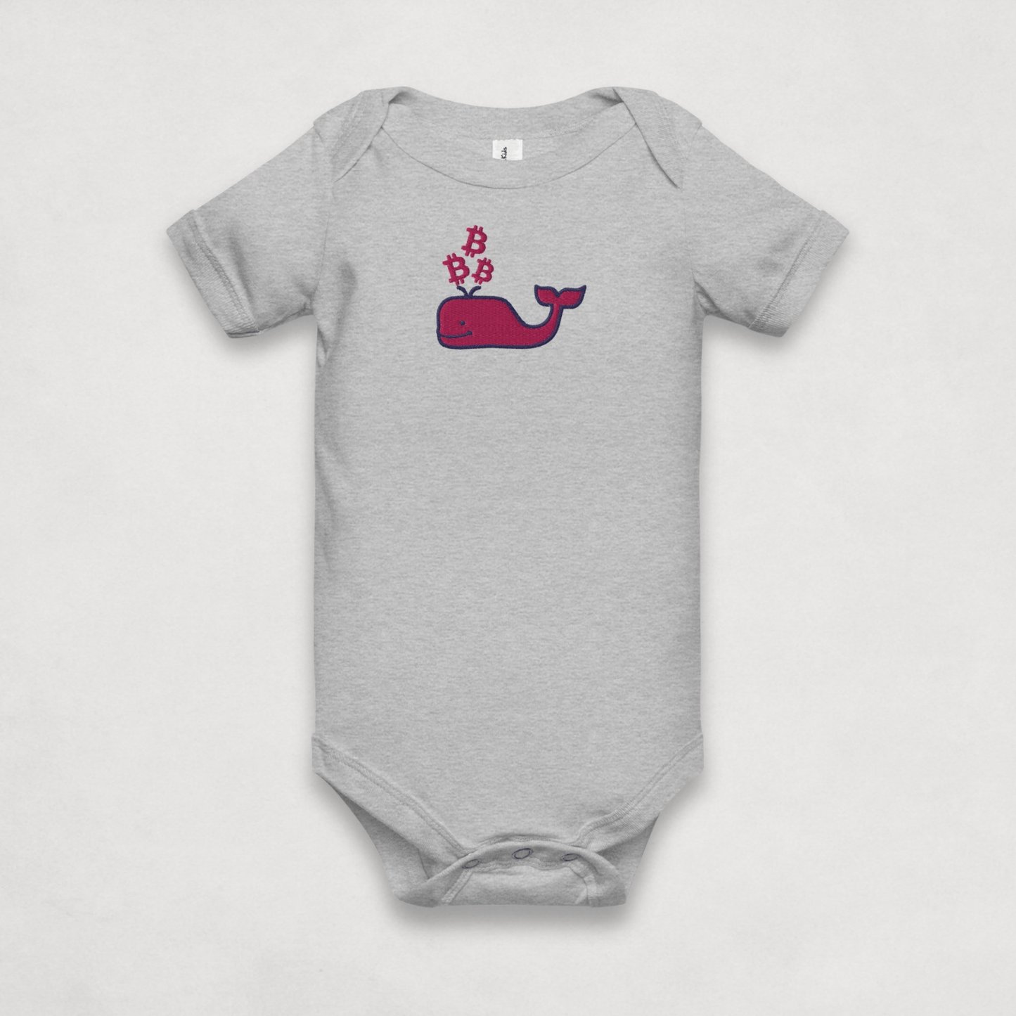 Grey Heather Bitcoin Whale Bitcoin Onesie for Infants by lil'B