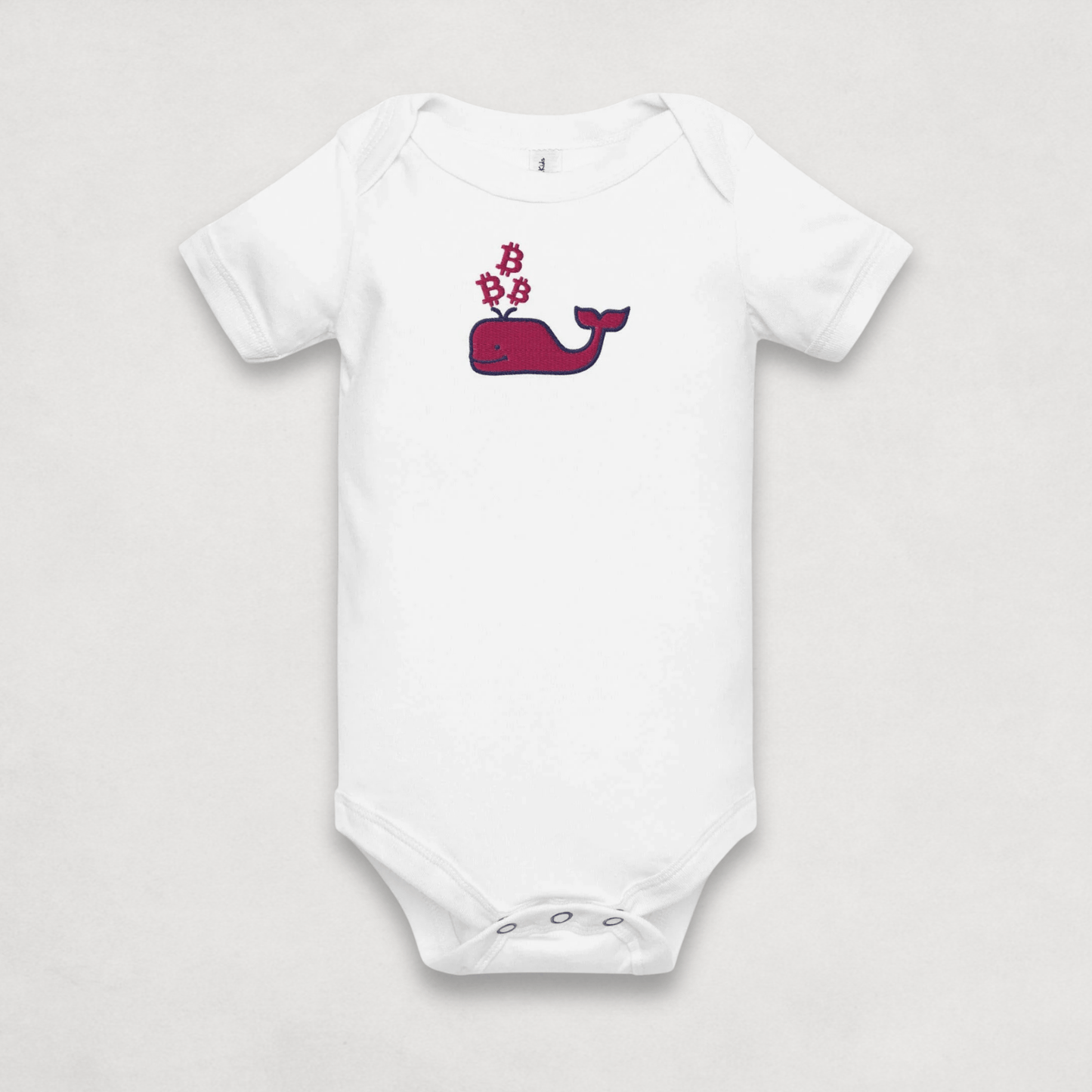 Grey Heather Bitcoin Whale Bitcoin Onesie for Infants by lil'B